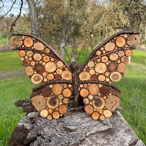 Handmade Wood Mosaic Butterfly